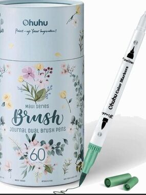 Ohuhu Maui Series Brush Pen - Mint Green Dual Brush Marker